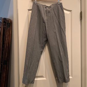 *J JILL PREMIUM BISTRETCH” Black/White Gingham Hemmed PANT * Back Pockets EUC 16